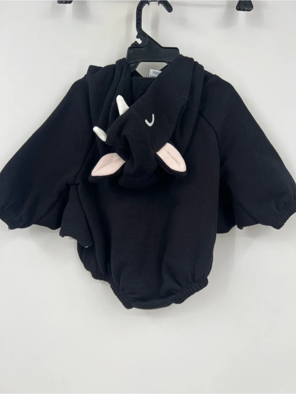 Old Navy Black Bat Hooded Romper with Web Wings